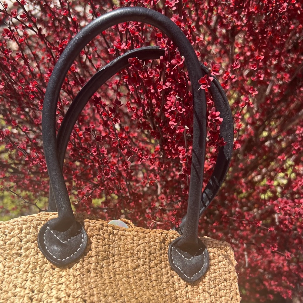 Annabel Ingall Raffia Three Tone Handmade Mini Tote Good Condition - Picture 8 of 9